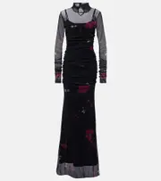 [Blumarine] Blumarine Printed tulle gown AU 4 black