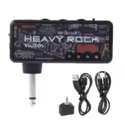 Mini Electric Guitar Plug Headphone Amplifier Amp Built-in Distortion Effect