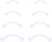 [Gojewen] 8pcs Clear Curved Barbells Retainer 16G Plastic Eyebrow Lip Helix Tragus Rook Bars 6-12mm Acrylic Bioflex Piercing