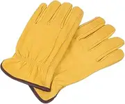 Sosoport Durable Cowhide Gloves 1 Pair for Garden Puncture Resistance Versatile Work Gloves for Farming Repair Safe for Labor