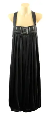 NWT Nicola Finetti Black Harem Jumpsuit Pants Sleeveless Stretch Party Size 10 S