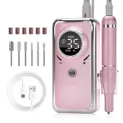 Pro Electric Nail Drill Machine with efficient nail filing & shaping 35000RPM high speed, 6 Nail Bits for Manicures and Pedicures at Home or Salon(pink)