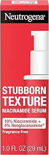 Neutrogena Stubborn Texture Resurfacing Serum With 10% Niacinamide & 4% Neoglucosamine designed for Acne-Prone, Improves Uneven Skin Tone & Refines Texture, Fragrance-Free, 1 fl. Oz