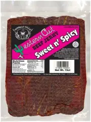 18oz Sweet n' Spicy Western Cut Big Slab Beef Jerky (15 beef jerky slabs per ...