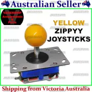 ZIPPYY Joystick – 2-4-8 WAY (Short Stick) (YELLOW) ARCADE or MAME