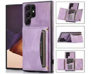 065 Three Fold Wallet Phone Case Card Insertion Suitable for Samsung S23