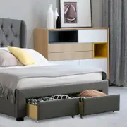 Istyle Modern Classic Dupont Double Drawer Storage Bed Frame Grey