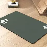 Pet Feeding Mat-Absorbent Dog Mat for Food and Water Bowl-No Stains Quick Dry Dog Water Mat-Dog Accessories Pet Supplies (Greygreen, 12''X19'')
