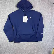Champion Hoodie Mens Medium Blue Reverse Weave Classic Sweatshirt Navy