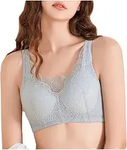 XWSM Pockets Bra Everyday Post Surgical Mastectomy Bra with Breast Prosthesis Pockets Women Cotton Wireless Full Bralette (Color : Blue, Size : L/Large), Blue