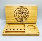 SpongeBob laser engraved Bamboo high quality rolling tray Custom Christmas gift