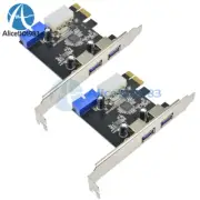 2PCS 2 Port PCI Express USB 3.0 Front Panel 4-Pin & 20 Pin Control Card Adapter