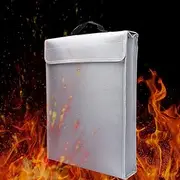 Labymos Portable Feproof Document Bag Holder Pouch Home Office Safe Bag Fe & Water Resistant File Folder Safe Storage for Laptop Jewelry Cash Valuables 400 * 300 * 65mm