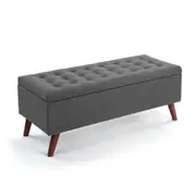 Marcel Storage Ottoman Sofa Bench Fabric Seat 107cm grey