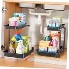 Under Sink Organizer and Storage, Pull Out Under Cabinet Organizer 2 Tier