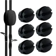 Naiveferry 6Pcs Silicone Rod Holder Straps Black, Portable Fixed Ball Rubber Pole Clips Fly Fishing Accessories