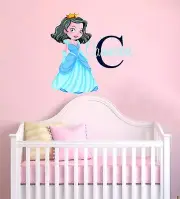 Custom Name Princess Wall Decal-Wall Decal Sticker for Baby Girl /Girl"s Room