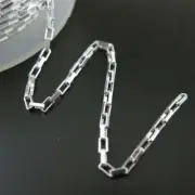 STERLING SILVER WHOLESALE BULK CHAIN-2.5 x1.5mm Long Box Paperclip Chain