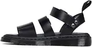 [Dr. Martens] Unisex Gryphon 2-Strap Sandal Brando Leather, Black, UK