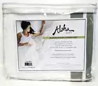 Aloha Soft Bamboo White/Sage Queen Duvet Cover Set Includes 2 Pillow Shams
