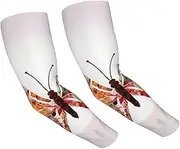 [FHEDVBN] Music Butterfly Arm Sleeves Compression Arm Covers for Men Women Outdoor Sun Sleeves Cooling Sports Sleeve, Black