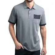 New Travis Mathew Smoke Rings Mens MEDIUM Golf Polo Shirt Sleet Gray