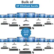Bulk of 10x HP 800 G4 Mini Bundle Desktop i5-8500T 6-Core 8GB RAM 128GB + Dual LG 24" Monitors - Refurbished