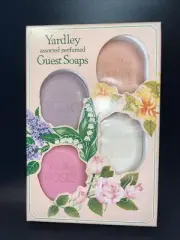 Vtg Yardley London Guest Soap 4 Piece Set Lilac Roses Honey-Suckle Lily Valley