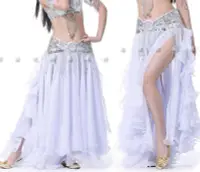 在飛比找Yahoo!奇摩拍賣優惠-((麻辣館))新款中東肚皮舞4854款側開叉雪紡紗裙