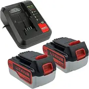 NEWSTARELEC 6.0Ah Battery & Chargr For Black Decker 18V 20V BL4018XE LB2X4020 LBXR2020 (Charger*1+Battery*2)