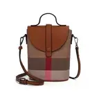 Women Casual Canvas Shoulder Bag Striped Messenger Bag Crossbody Handbag Purse