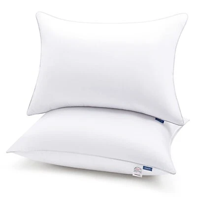 Pillows Queen Size Set of 2 Hotel Quality Bed Pillows for Sleeping 2 Pack Coo...
