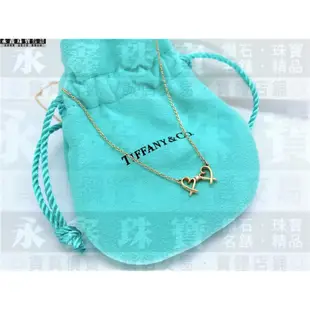 二手 Tiffany&Co. 蒂芬妮 雙重 Loving Heart 黃18K金 鑽石項鍊 n0759