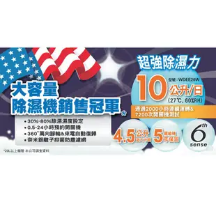 Whirlpool 惠而浦 10公升除濕機 WDEE20W【適用坪數約13坪】