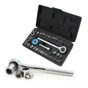 40pc SAE & Metric Socket Tool Set 1/4" & 3/8" Drive w/ Ratchet