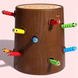 【樹年】蒙氏木製磁性趣味啄木鳥捉蟲遊戲手眼協調親子互動兒童早教抓蟲玩具