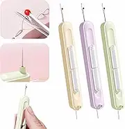 Kintiva 2-in-1 Needle Threader & Seam Ripper, Dual-Head Sewing Tool for Hand Embroidery and Crafting (White, Green, Purple)