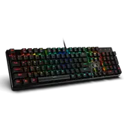 Redragon K556 RGB LED Backlit Wired Mechanical Gaming Keyboard, Aluminum Base, 104 Standard Keys, Brown Switches
