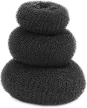 Baluue 3pcs Hair Donut Bun Maker for Neat Ballerina Chignon No Damage to Hair for Dance and Special Occasions Black