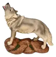 HOWLING WOLF Resin Figurine, 6.25" Tall, by DeLeon Collections