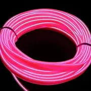 Car Pink El Wires 3m/9ft Neon Tube Lights Car Interior Trim Light Strip Advanced Low Power Consumption Design for Interior Panel Gap Decorative(3m,Pink)