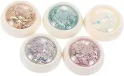 HONMEET Resin Craft Glitter Sequins 5 Sets DIY Nail Art Adornments Shiny Manicure Ornaments