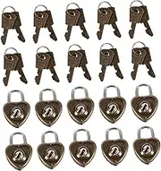 Operitacx 25pcs Heart Shaped Padlock Archaize Style Locks with Key Decorative and Practical for Diaries Suitcases Storage Boxes and More