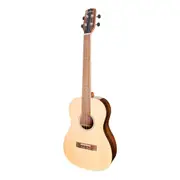 Martinez 'Southern Belle 7 Series' Spruce Solid Top Electric Baritone Ukulele with Hard Case (Natural Gloss)