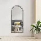 Sleek Gold Arch LED Mirror 80x180cm Aluminium Frame Touch Sensor Modern Décor