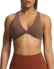 [Aoxjox] Women's Workout Sports Bras Fitness Backless Padded Satara Low Impact Bra Yoga Crop Tank Top
