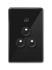Powermesh 3 Gang Switch in Black