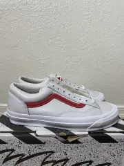 Size 9.5 - VANS OG Style 36 LX True White Red