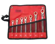 X-Steel Cr-V 7pc Flexible Ratchet Combination Ring Open End Spanner Set(8-19mm)