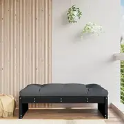 Garden Footstool Black 120x80 cm Solid Wood Pine, Garden Sofa